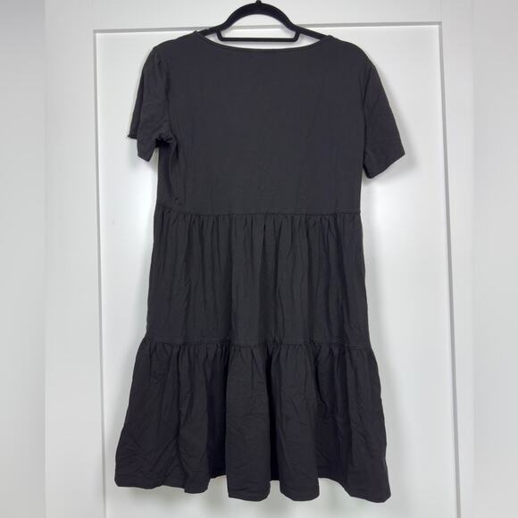 Angel Maternity Tiered Mini Black Maternity Short Sleeve Dress Size Medium - Picture 6 of 11
